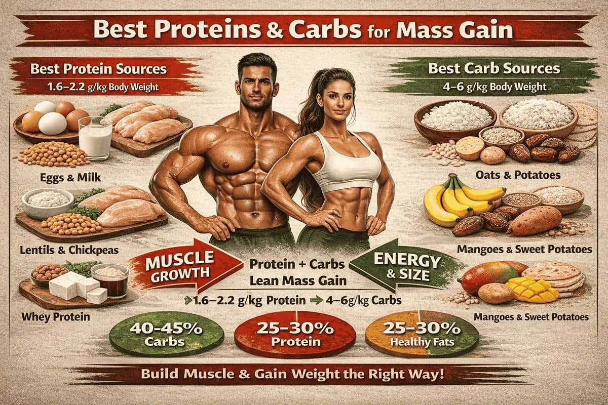 Best Proteins and Carbs for Mass Gain (Muscle & Healthy Weight Guide) - MNT