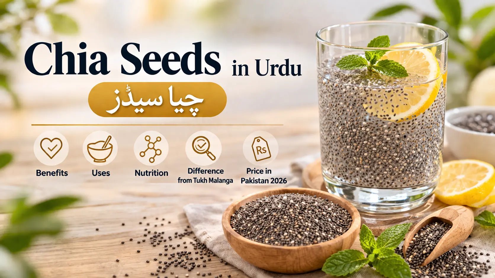 Chia Seeds in Urdu: Benefits, Uses, Nutrition, Difference from Tukh Malanga & Price in Pakistan 2026 - MNT