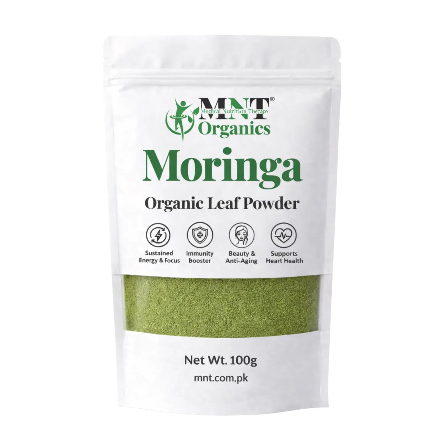MNT Organics Moringa Powder Organic Leaf Powder 100g – Best Premium Superfood Supplement for Energy Immunity and Heart Health
